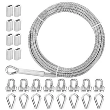Thickened 3/16 Stainless Steel Cable 25ft Wire Rope 7X19 Strands Aircraft Cab...