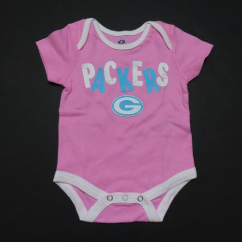 NFL Green Bay Packers Baby Girl 0-3 Months Pink Short Sleeve One Piece Bodysuit - Picture 1 of 8