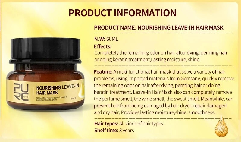 PURC Keratin Hair Cream Brazilian Hair Straightening And Smoothing Shampoo Hair