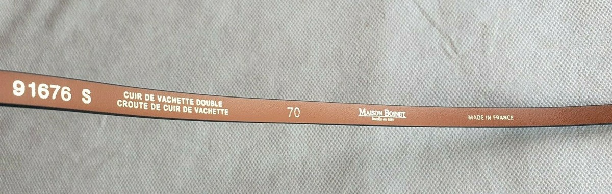 Ceinture En Cuir Bleu Canard Neuve Maison Boinet - Taille 70cm (28), Pour Femme