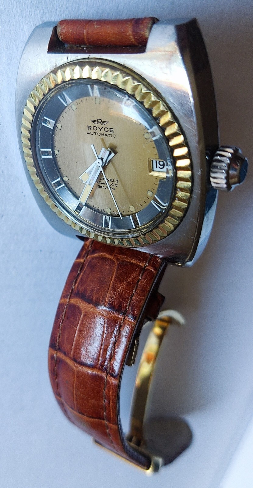 Montre Automatique Royce Vintage Des Années 1970 - Étanche 20 ATM (200m), Mouvement ETA 2622, Acier, Occasion