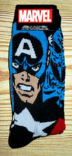 MENS MARVEL CAPTAIN AMERICA 2 PAIR PACK CREW SOCKS SHOE SIZE 6-12 