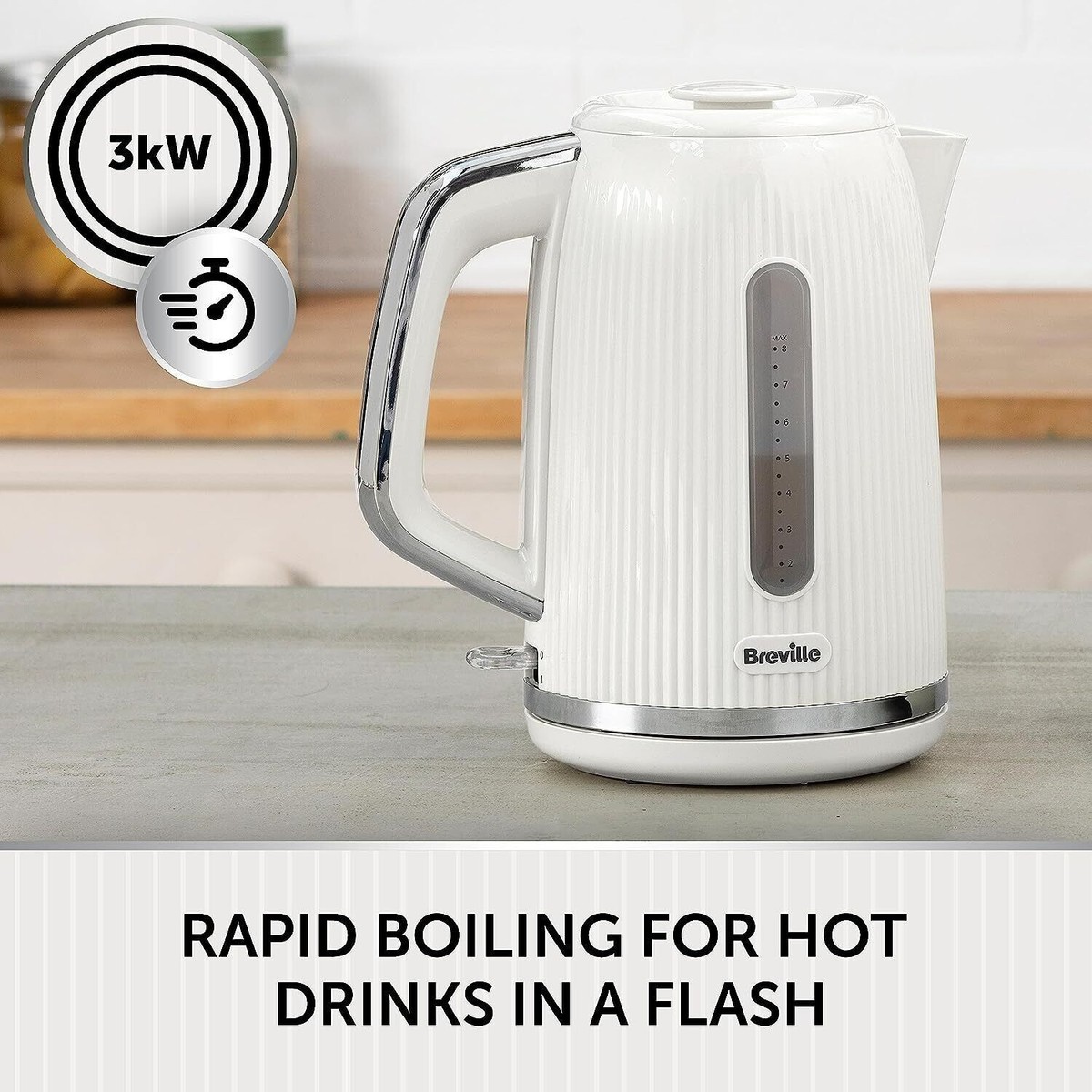 Breville Bold Kettle And Matching Toaster Set In High Gloss White