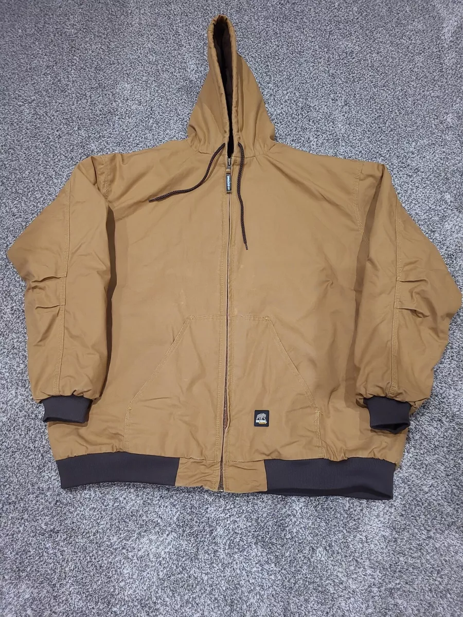 Berne Brown Carhartt Style Chore Coat Hooded Jacket Men s Tall 4XLT