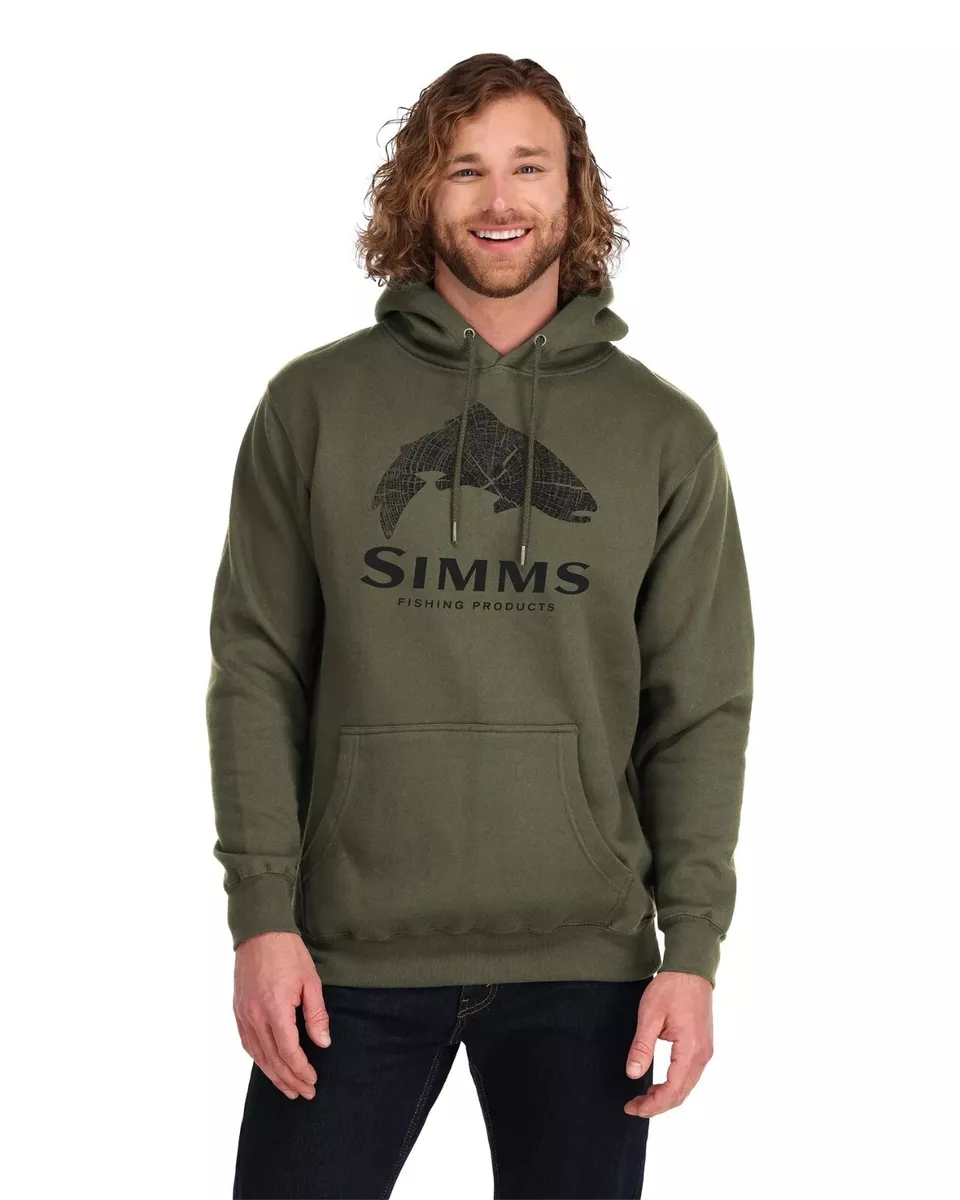 Simms Wood Trout Fill Fishing Hoodie - Size L - 2XL - Color Forest Green -  NEW!