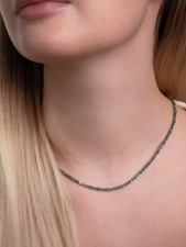 Echt Blau Rohdiamantkette Mit 925 Silver Vers...
