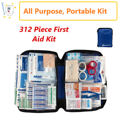 312/Pk -First Aid Kit Emergency Bag Home Car Outdoor, All Purpose Kit, Portable