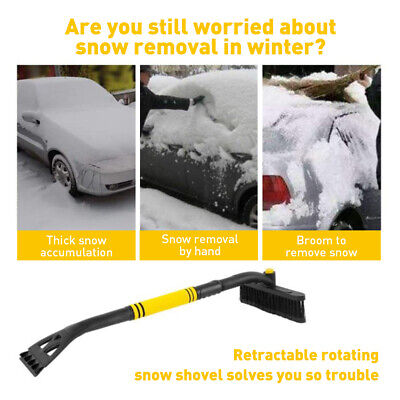 Super Long Extendable Car Windshield Ice/Snow Scraper with Brass Metal  Blade