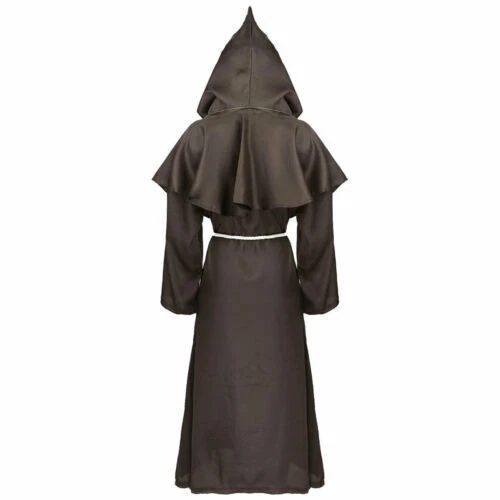 Renaissance Priester Zauberer Gewand Halloween Cosplay Kostüm Cape mit Kapuze Unisex - Bild 42 von 44