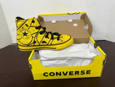 NEW CONVERSE HI TOP KIDS YELLOW CTAS HI CYBER YELLOW- ALL STAR YOUTH SIZE 12