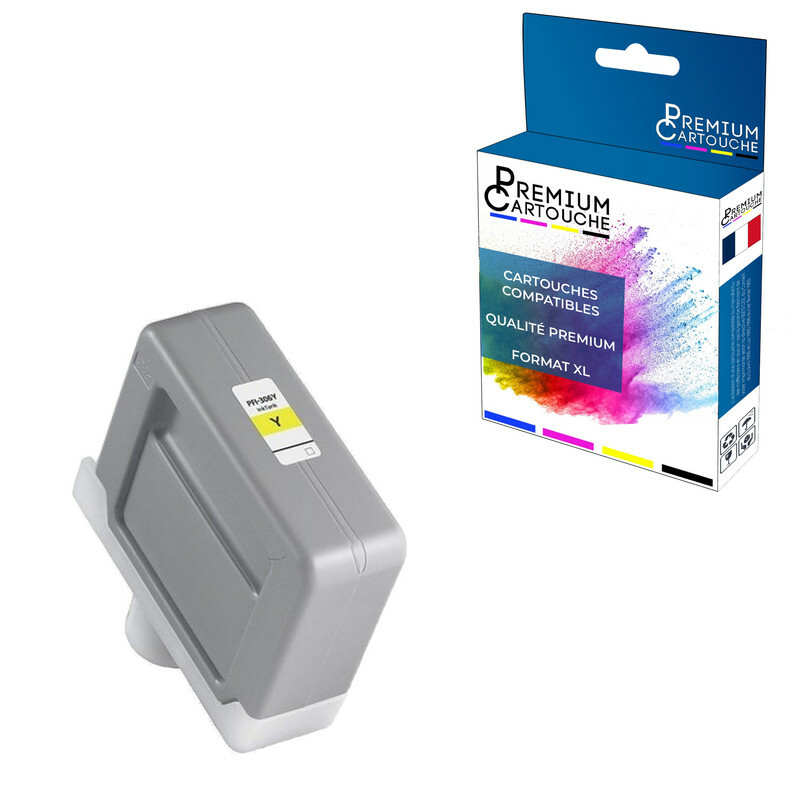 Cartouche PFI-306Y Jaune Sans Bouchage de Buse pour Impression Grand Format