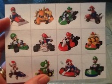 SUPER MARIO KART 12 MINI STICKERS LUIGI BOWSER TOAD YOSHI