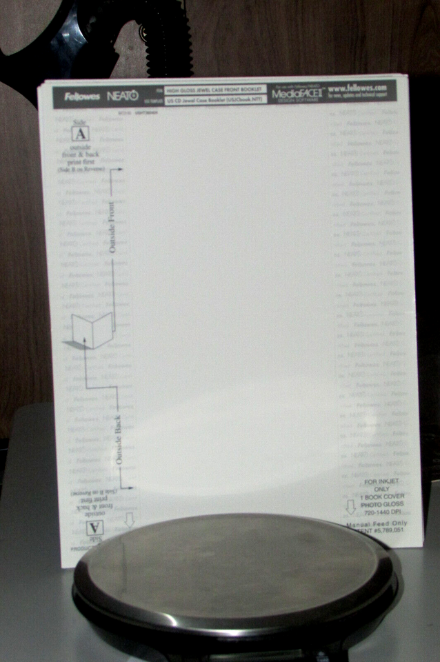 Fellowes Media Face JEWEL CASE FRONT BOOKLET hi gloss 20 sheets (office