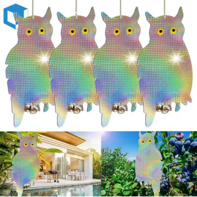 Reflective Bird Repellent Squirrel Pigeon Deterrent Device Scarecrow Owl Decoy