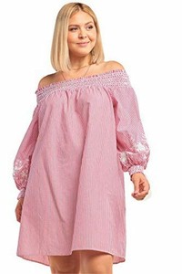 plus size floral embroidered dress