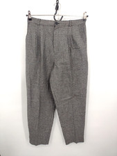 VTG Briggs New York Pants Womens Size 12 Gray Plaid Made In USA Pleated Dress US