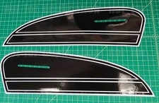 Cb125s Moto 2pc Decals Black Petro Fuel Tank Vinyl Vintage Graphics Stickers
