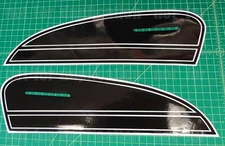 CB125s moto 2pc decals Black Petro FUEL TANK vinyl vintage Graphics Stickers