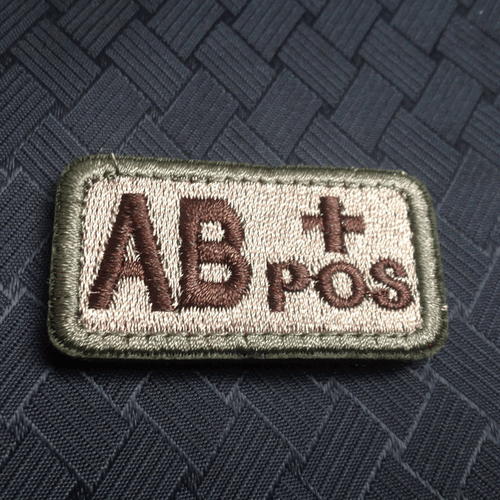 USA Military Blood Type AB+ Positive Tactical Army Hook Embroidered Patch - Picture 2 of 4
