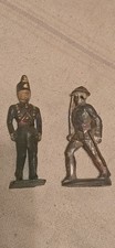 2 Vintage World War II Metal Toy Soldier Figurines from 1930s-40s Approx 3" Tall