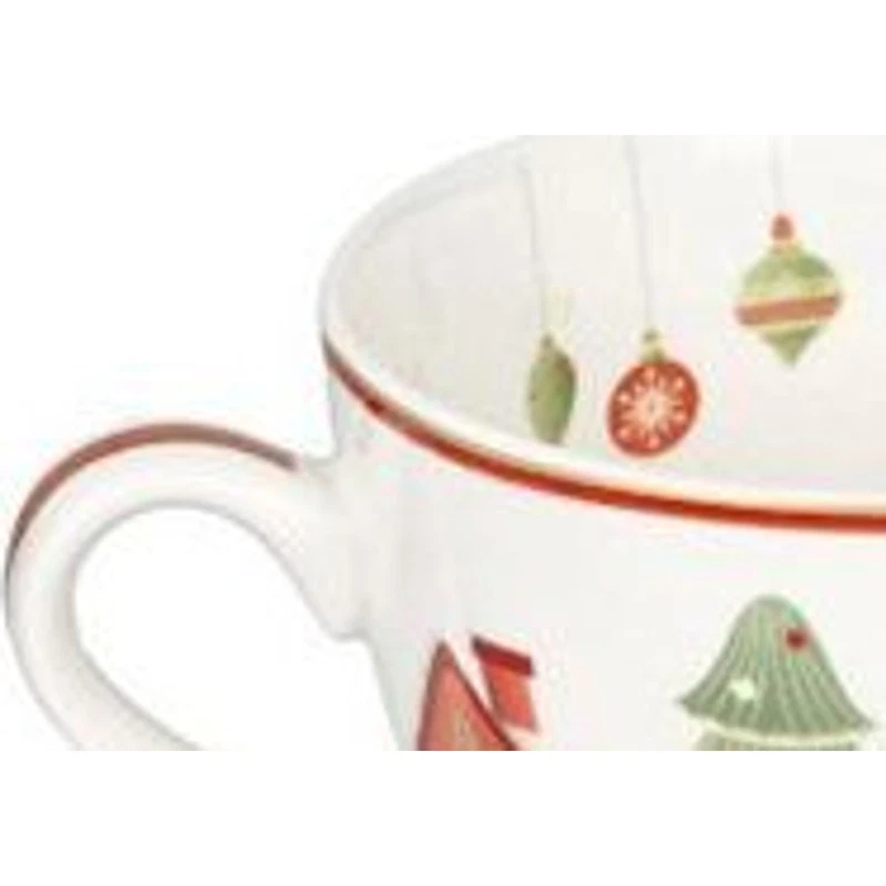Tazza Colazione Natale 500 ml BRANDANI Villaggio in Festa Porcellana Bone China, fotografia 3 di 9