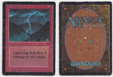 Lightning Bolt -Beta Edition -HP - MTG -FREE  SHIPPING!