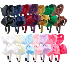 14pcs Bows Headbands for Girls,4.5inch Baby Girls Ribbon Hair Bows Headband with