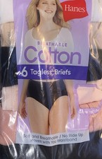 Hanes Underwear Womens Size 6 M Briefs Breathable Cotton Tagless 6 Pairs