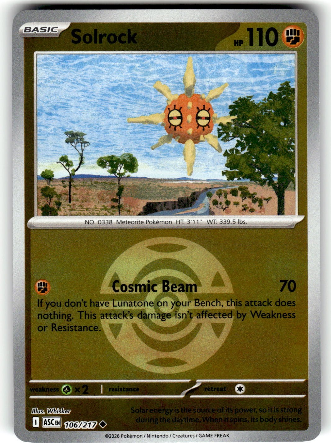 Pokemon 2026 ME: Ascended Heroes Card 106/217 Solrock Dusk Ball