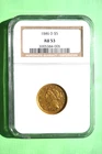 An 1846 D $5 Liberty Half Eagle Gold Coin. Dahlonega Mint. Certified NGC AU53.