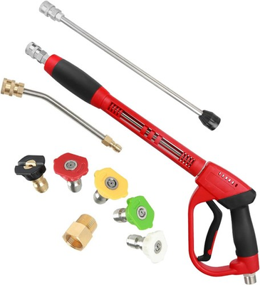 #ad RED Pressure Washer Gun Extension Replacement Wand SET 5000 PSI $53.11