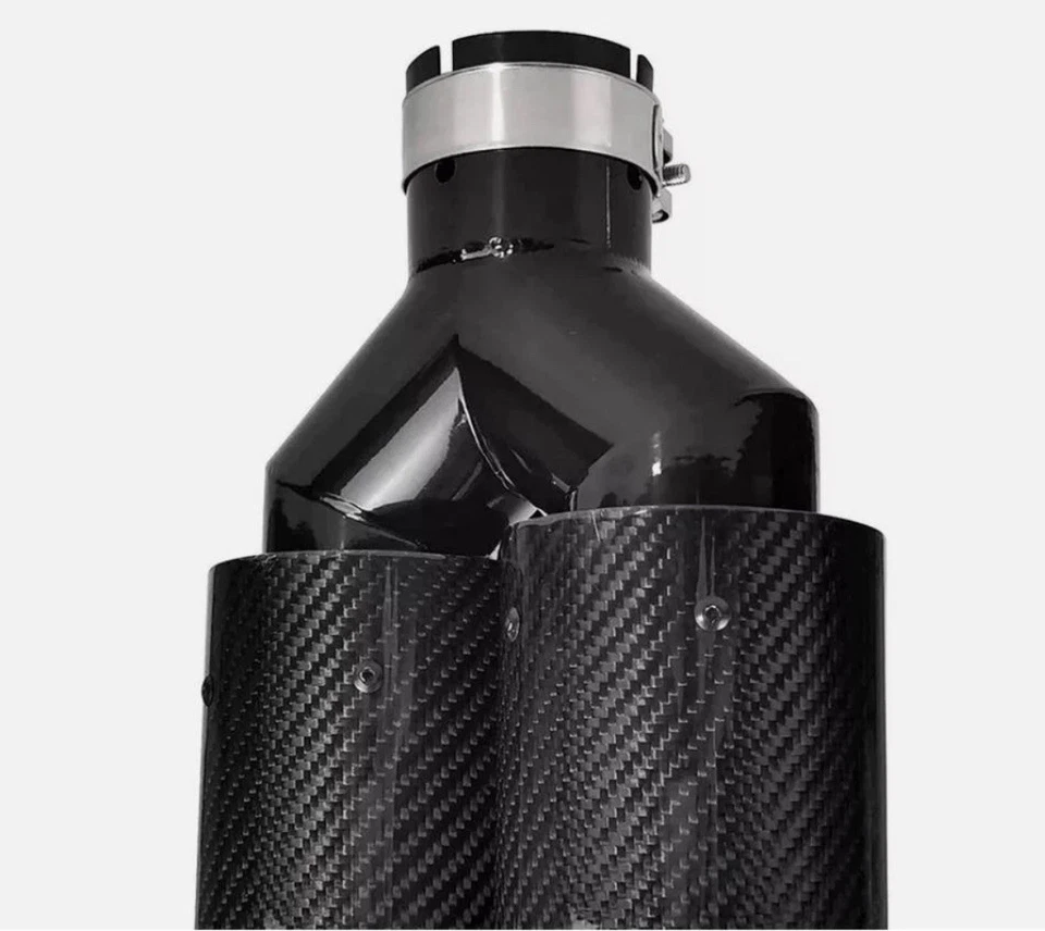 PARA BMW G20 M340i M440 2019-2025 FIBRA DE CARBONO ACERO INOXIDABLE CUÁDRUPLE ESCAPE SILENCIADOR PUNTA Foto 4 de 4