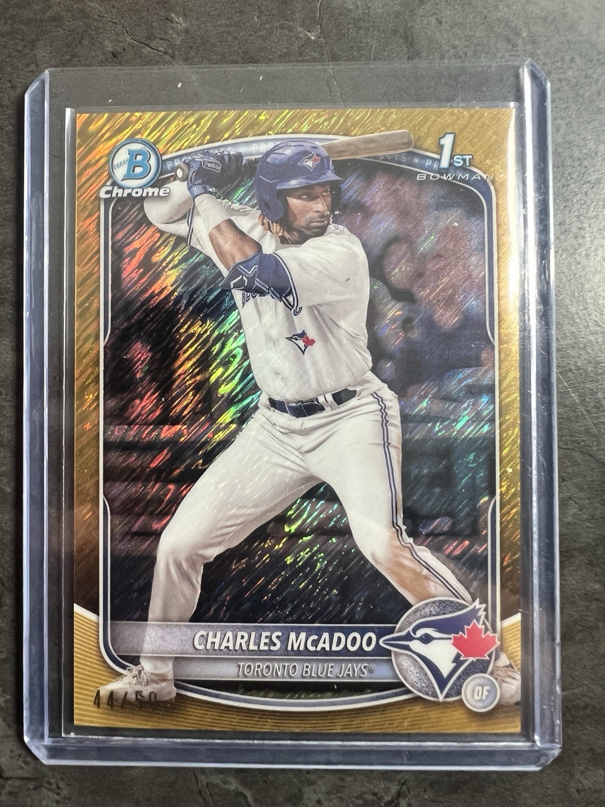 2025 Bowman Chrome Prospects Charles McAdoo Gold Shimmer Refractor /50 BCP150