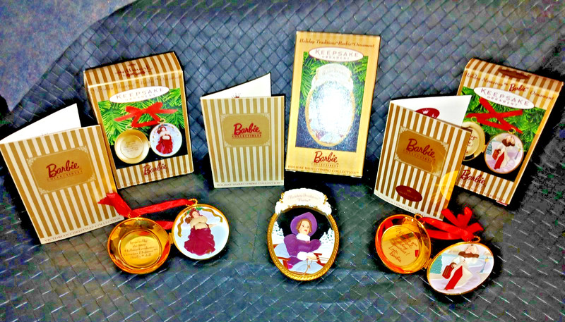 3 Mattel / Hallmark Barbie Keepsake Christmas Ornaments