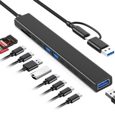 11 in 1 USB Hub USB Hub 3.0 with SD Card Reader, USB Extender with Memory SD/...