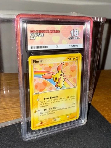 Pokemon Plusle 69 Ex Hidden Legends 2004 Ace 10 Gem Mint Rare!! + Guard