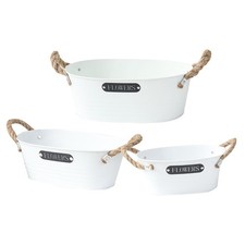 3 Pcs Portavasi Ferro Secchio