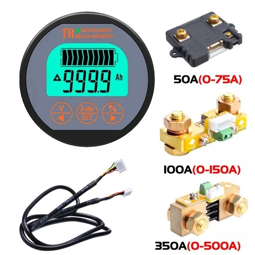 TR16 DC8-120V 50A/100A/350A Waterproof Voltmeter Ammeter Battery Capacity Tester