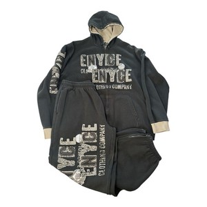 RARE Vintage Y2K ENYCE Clothing Co. Black Tracksuit Set XXL Mens Hip Hop Street