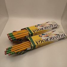 16 Dixon Ticonderoga Wood Pencils No. 2-5/10 Medium 13885 Unsharpened Vintage