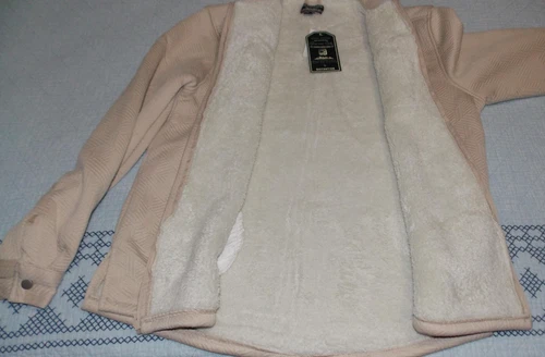 Distortion Mens Large Ivory Jacket Faux Fur Sherpa Fleece Lined NWT New image 13