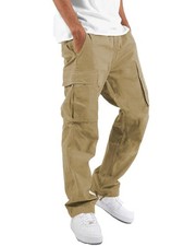 Men's Casual Cargo Pants Hiking Pants Workout Joggers Sweatpants for MenLight...