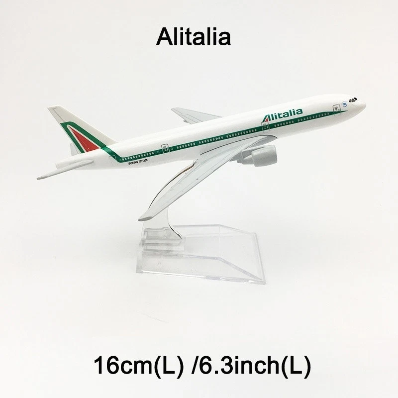Modello Aereo in Lega Diecast 1:400 Alitalia Boeing 777-200ER 16cm Da Collezione - Immagine 2 di 4