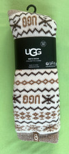UGG MEN'S/WOMEN'S KEAVY COZY CREW SOCKS:NWT FAIR ISLE W/UGG  MEN'S SIZING 
