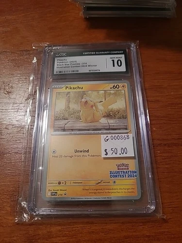 2025 Pokemon Pikachu BS Promos 214 Illustration Contest Winner CGC 10 GM G000868
