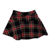 Crewcuts Kids Black Red Plaid Tartan Skater Skirt Size 4-5 Holiday Preppy