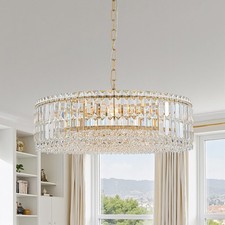 Modern Round Crystal Chandelier 8-Light Crystal Pendant Light For Living Room UK