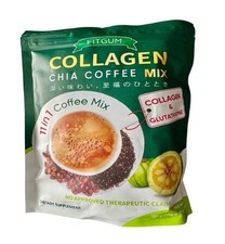 FITGUM Collagen Chia Coffee - 11 in 1 Coffee Mix 10 Sachets - NEW PACKAGING