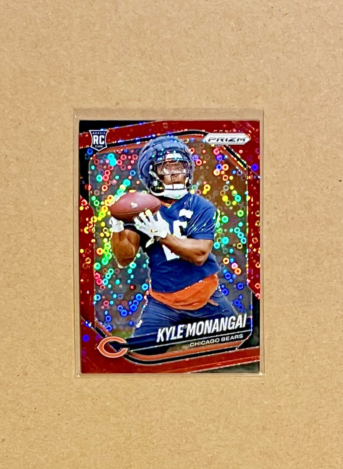 2025 Panini Prizm No Huddle Kyle Monangai Rookie Red Disco /99 SP #348 Bears RC