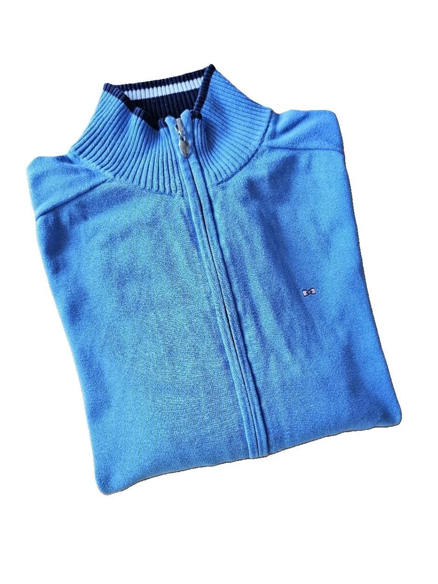 Gilet Zippé Eden Park Bleu Pour Homme - Taille M, Manches Longues En Coton - Occasion Très Bon état